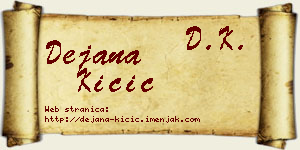 Dejana Kičić vizit kartica